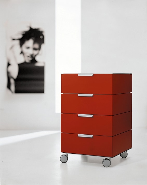 PRISMA comp.01, Schubladen mit Rädern im minimalistischen Stil, für das Büro