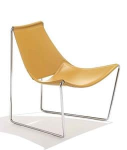 Apelle ATT, Metallstuhl, Sitz in Leder oder Holz, verschiedene Farben