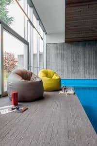 ASOLA, Sessel-Hocker mit modernen Linien voll gepolstert in Kunstleder