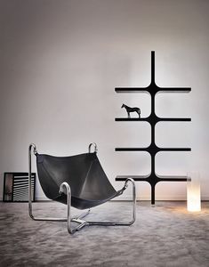 Baffo, Design Sessel aus Leder und Metall