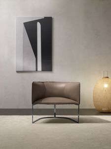 Minimal, Sessel mit leichter und minimaler Metallstruktur
