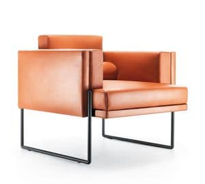 Quid Sessel, Wesentliche Design-Stuhl, mit Beinen aus Metall