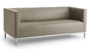 Argo 03, Linear Sofa 3-Sitzer, Gestell aus verchromtem Stahl