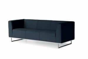 CHIC sofa, Ledersofa, fr Bro und Warteraum kann mit Ladegert fr Smartphones und Schreibtisch ausgestattet werden