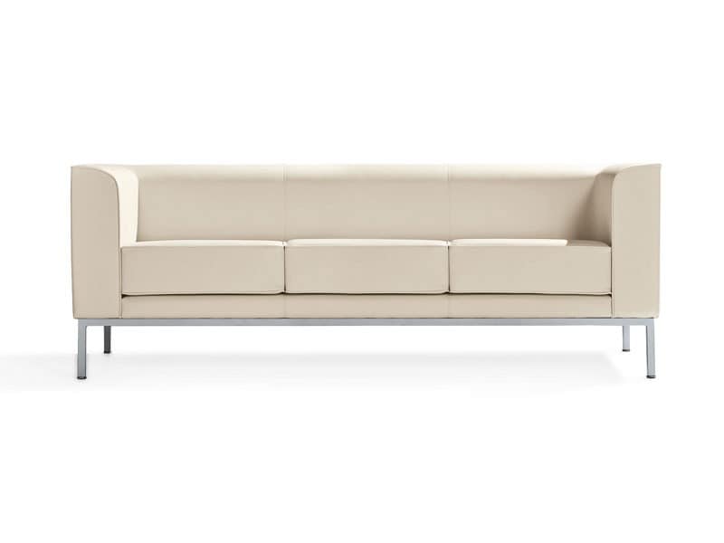 Korall, 2-Sitzer-Sofa mit bemalten Aluminiumfüße