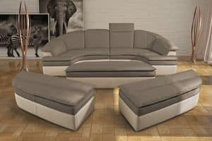 Galaxy, Modulares Sofa aus Leder, bicolor