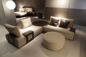 Kronos Sofa, Sofa mit verstellbaren Rckenlehnen und Tischelementen