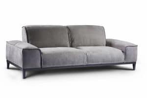 Manchester, Zweisitzer-Sofa mit groen und quadratischen Armlehnen