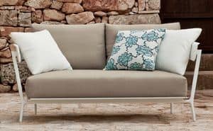 Aikana 202B 2-Sitzer-Sofa, Sofa aus lackiertem Aluminium, in verschiedenen Farben, fr den Auenbereich