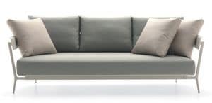 Aikana 203B 3-Sitzer sofa, Sofa aus Aluminium, mit gepolsterten Kissen, fr den Auenbereich