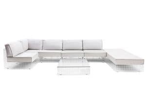 Grid modulares Sofa, Modulares Sofa, fr den Auenbereich, aus lackiertem Stahl