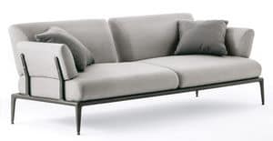 Joint 3-Sitzer-Sofa, 3-Sitzer-Sofa aus Aluminium, mit Kissen, fr Grten