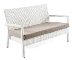 Lotus Sofa, Stapelbare Sofa aus Kunstfaser und Aluminium, fr auen