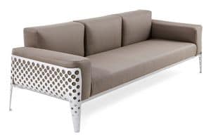 Pois Sofa 3p, Sofa mit Stahlgestell, in verschiedenen Farben beschichtet