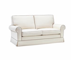 Amerigo, Klassisches Sofa, in weissem, herausnehmbaren Stoff