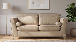 Art. 1879/L2, Zweisitzer-Sofa, mit Stoff bezogen, geschnitzte F��e