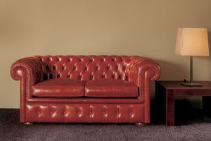 CHESTERFIELD CHESTER2P / 2-Sitzer-Sofa, Getuftetes Sofa aus echtem Leder