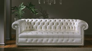 CHESTERFIELD CHESTER3P / 3-Sitzer-Sofa, Sofa im klassischen Stil aus echtem Leder