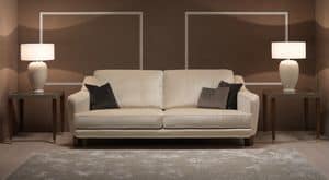 Clark, Sofa fr das Wohnzimmer, mit einem nchternen Design