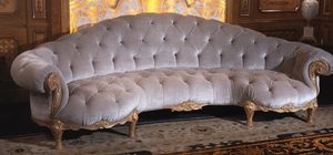Sofa 4870, Gebogenes Sofa im klassischen Stil