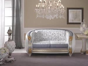 Liberty Sofa, Hochwertige klassische Sofa, anpassbare Polsterung in kostbare Stoffe, für Wohnzimmer und Wartebereiche