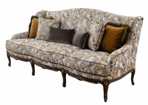 Sofa 25-1000, Klassisches Stil -Sofa mit fein geschnitzter Basis