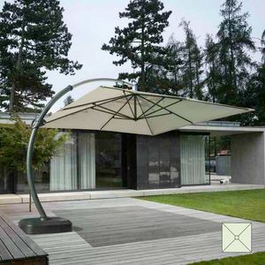 Groe Aluminium-Arm Garten Regenschirm Copenaghen - CO350POL, Sonnenschirm quadratisch, stark und langlebig