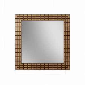 Gold Spiegel, Quadratischer Spiegel mit Bronze-Finish-Rahmen
