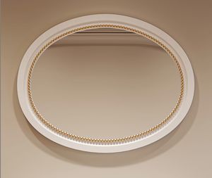 Incanto Art. C34501, Ovaler Spiegel mit wei� lackiertem Rahmen