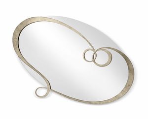 J'adore Spiegel, Ovaler Spiegel mit verziertem Schmiedeeisenrahmen