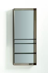 LIBE rechteckigen Spiegel, Rechteckiger Spiegel mit Rahmen und lackierten Regalen