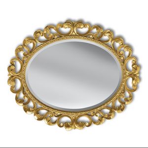 Luxury PASP7271, Ovaler geschnitzter Spiegel aus Blattgold
