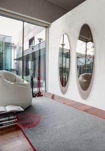 OLMI, Elliptische dekorative Spiegel, Rahmen silkscreened, Wohnzimmer