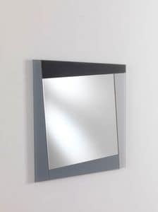Specchio 02, Moderne rechteckige Spiegel mit farbigen Rahmen