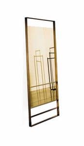 Visual rectangular line, Rechteckiger Spiegel mit lackiertem Metall, fr ffentliche oder private Nutzung