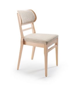 Aupa 1, Stapelbarer Stuhl aus Holz, gepolstert