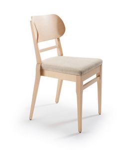 Aupa, Moderner stapelbarer Stuhl aus Holz