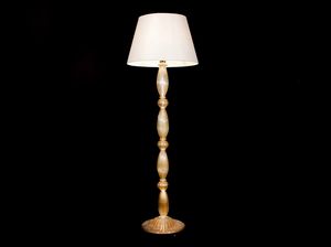 LOREDAN PT, Stehlampe im klassischen Stil aus mundgeblasenem Glas, Details aus 24 Karat Gold