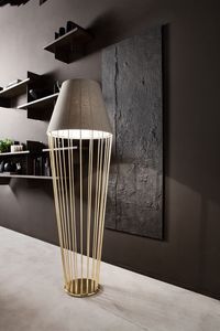 Sofia Hohe Stehleuchte mit niedrigem Lampenschirm, Moderne Stehleuchte mit kurzem Lampenschirm