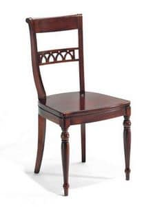 Carlotta, Stuhl komplett aus Holz, verziert in der Art gemacht