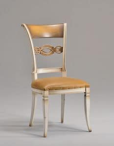 CHIMERA Stuhl 8524S, Klassischer Stuhl mit geschnitzten Rckenlehne aus Holz