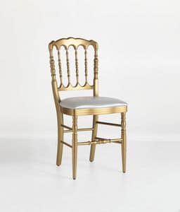 PARIGINA 8670S, Stuhl aus Massivholz, gepolsterte Sitzflche, fr Wohnzimmer