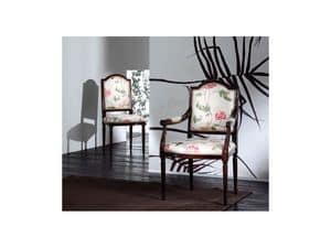 CARMEN chair 8249S, Gepolsterter Stuhl aus Holz, klassischen Stil