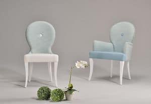 NEA chair 8309S, Klassischer Stuhl mit gebogener und gepolsterter Rckenlehne