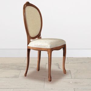 Ovaler Stuhl ARMH185, Gepolsterter Stuhl mit ovaler Rückenlehne