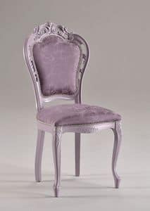 TRAFORATA chair 8262S, Klassischer Stuhl aus massiver Buche, gepolstert