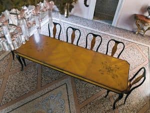 QUEEN ANNE table, Rechteckige Tisch fr Esszimmer, mit feinen Holzeinlagen