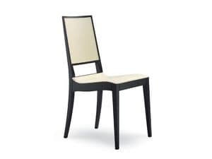 BETTY/C, Minimalist Stuhl aus Holz und Leder, fr Esszimmer