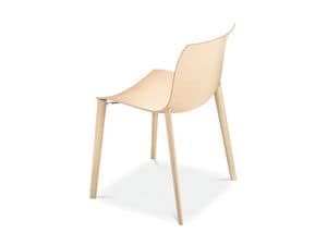 Catifa 53 4 legs wood, Design-Stuhl aus Holz, fließenden Formen, für den Objektbereich