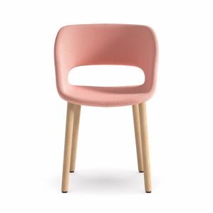 Kabira 4WL, Stuhl mit raffiniertem Design, mit Holzbeinen